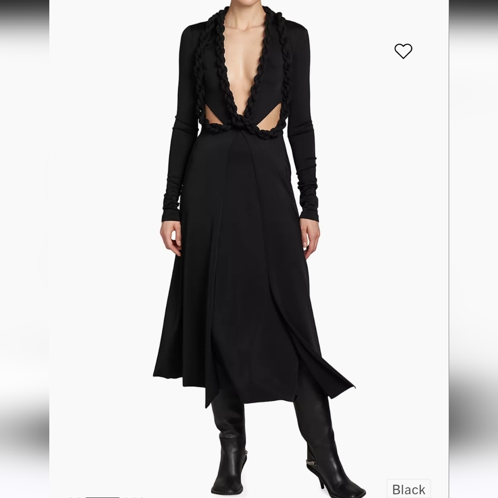 NWT Stella McCartney Braided Cut-Out Midi-Dress, Size 38 / US 4